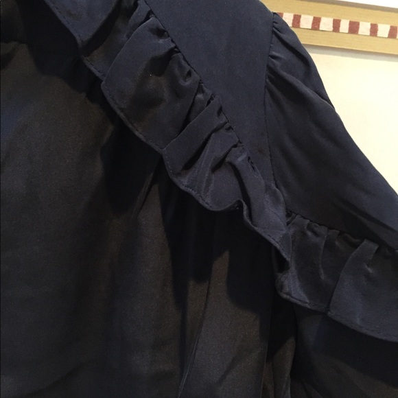 Frame Black Silk Ruffle Blouse - Picture 6 of 8